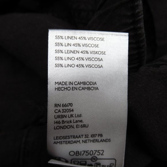 Anthropologie Pilcro Linen Drawstring Pants Oxford Black - XL - Picture 11 of 13
